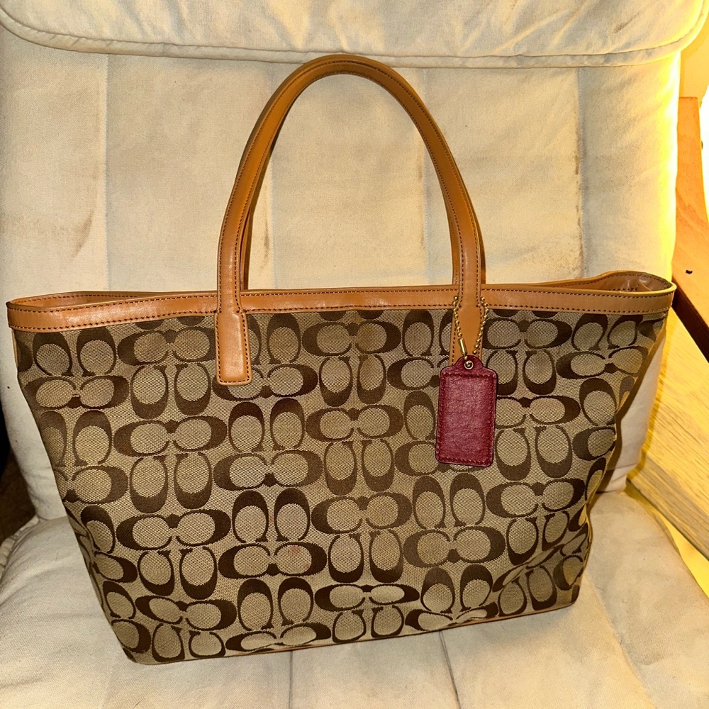 Coach Brown Signature Tote Bag